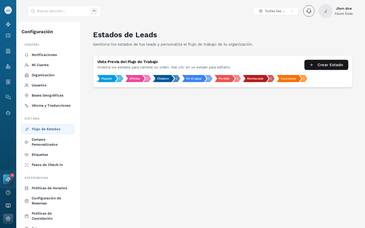 Configuración de estados de lead en SolNow