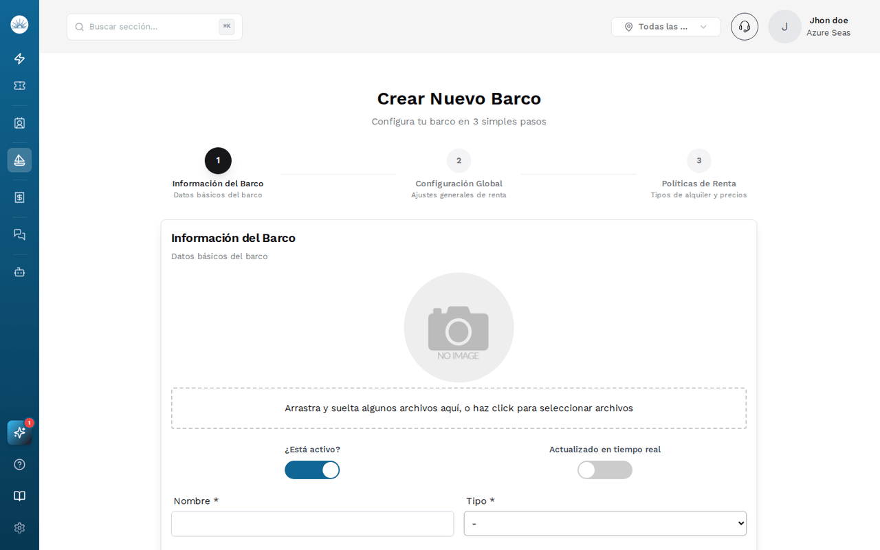 Formulario de nuevo recurso en SolNow